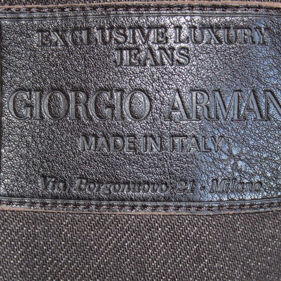 Giorgio Armani Women's Brown Wool Blend Double Breasted Leather Trim Jacket ~10~ - Picture 7 of 15